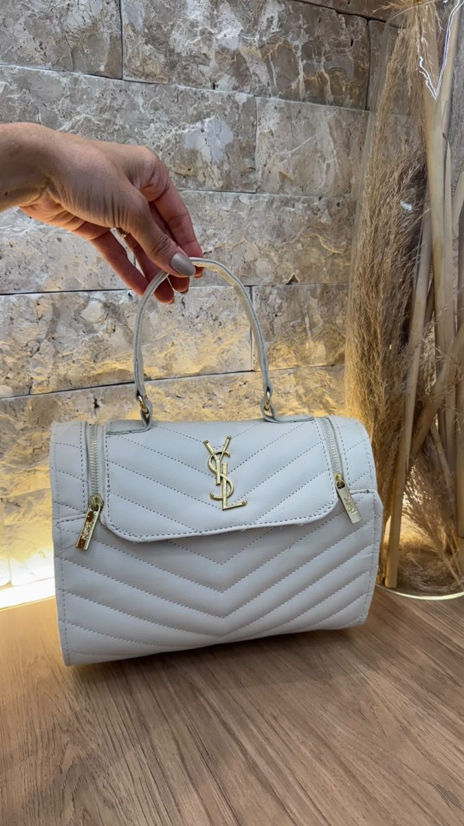 BOLSA BAÚ YSL - BRANCO