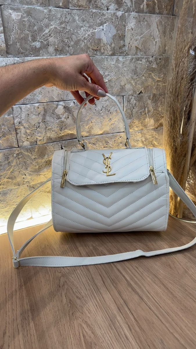 BOLSA BAÚ YSL - BRANCO