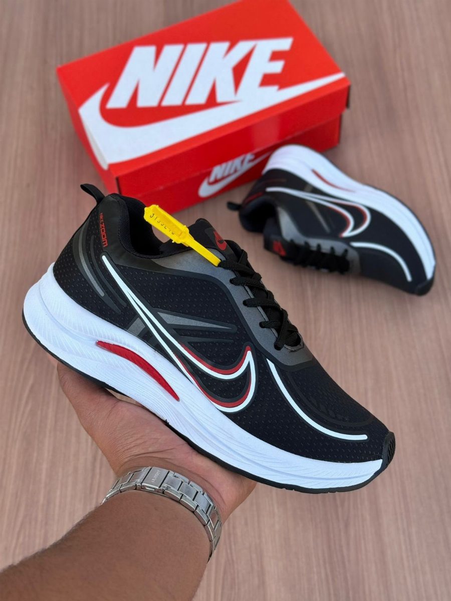 NIKE ZOOM ESPORTIVO - PRETO/VERMELHO/BRANCO