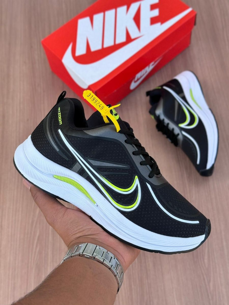 NIKE ZOOM ESPORTIVO - PRETO/VERDE/BRANCO