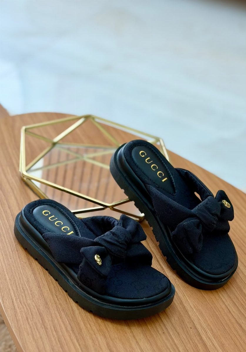 SANDALIA GUCCI LAÇO - PRETO