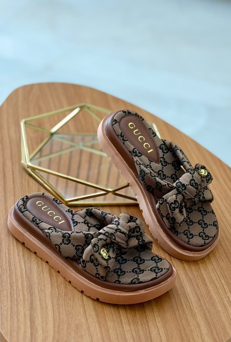SANDALIA GUCCI LAÇO - CAFÉ