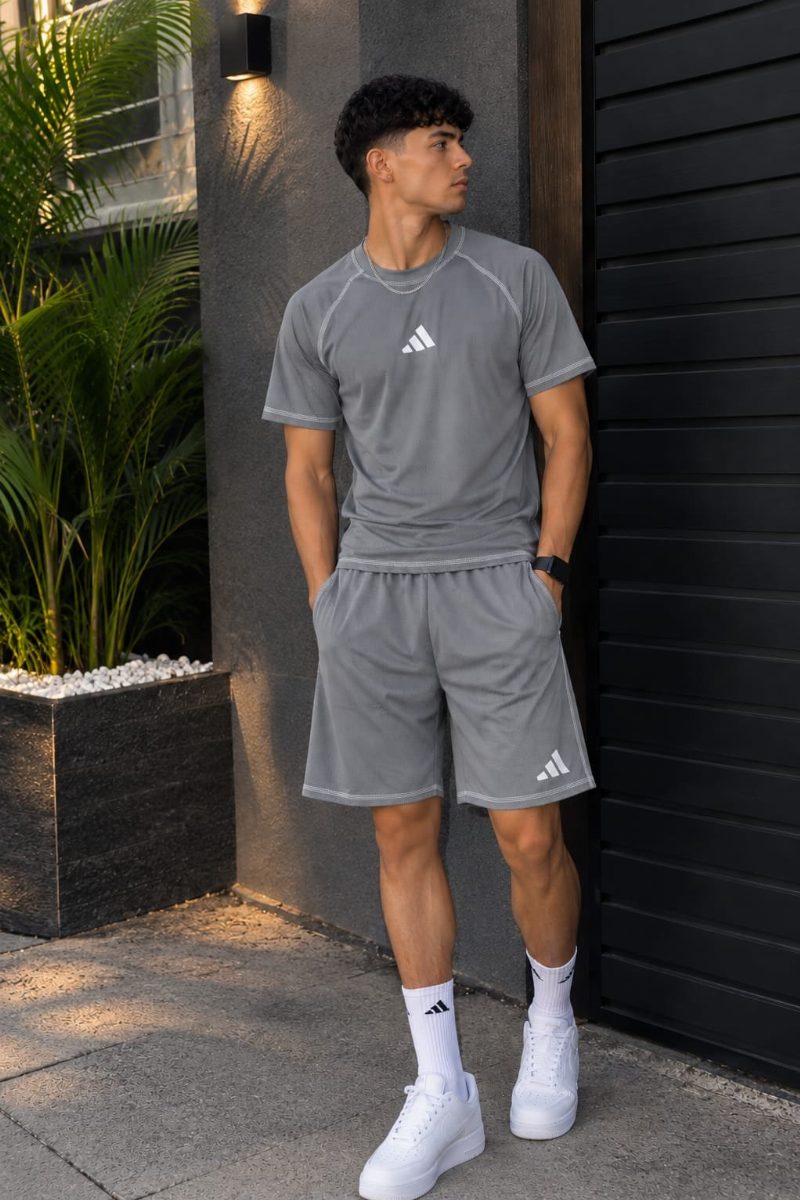 KIT DRY FIT ADIDAS - CINZA