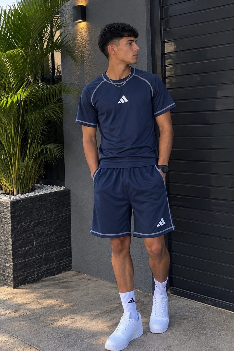 KIT DRY-FIT ADIDAS - AZUL MARINHO