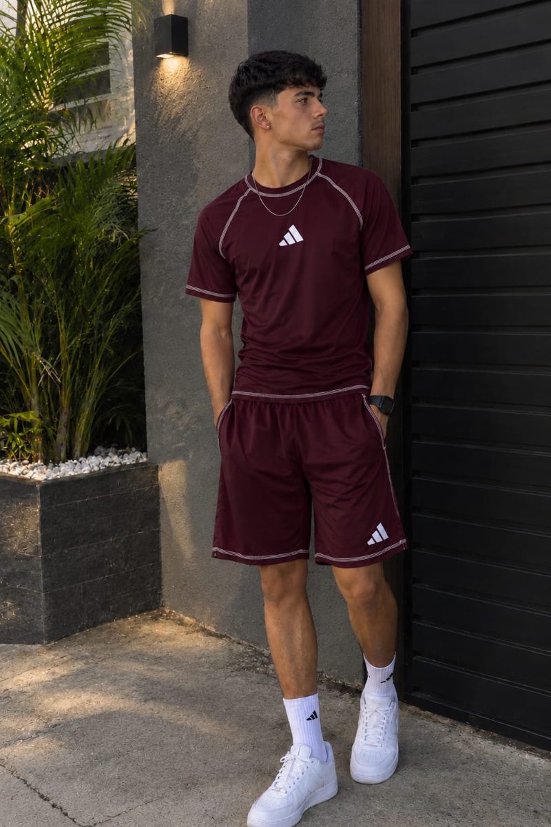 KIT DRY-FIT ADIDAS - VINHO