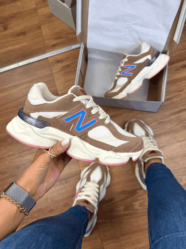 NEW BALANCE 9060 PREMIUM - MARROM/OFF/ROSA/AZUL