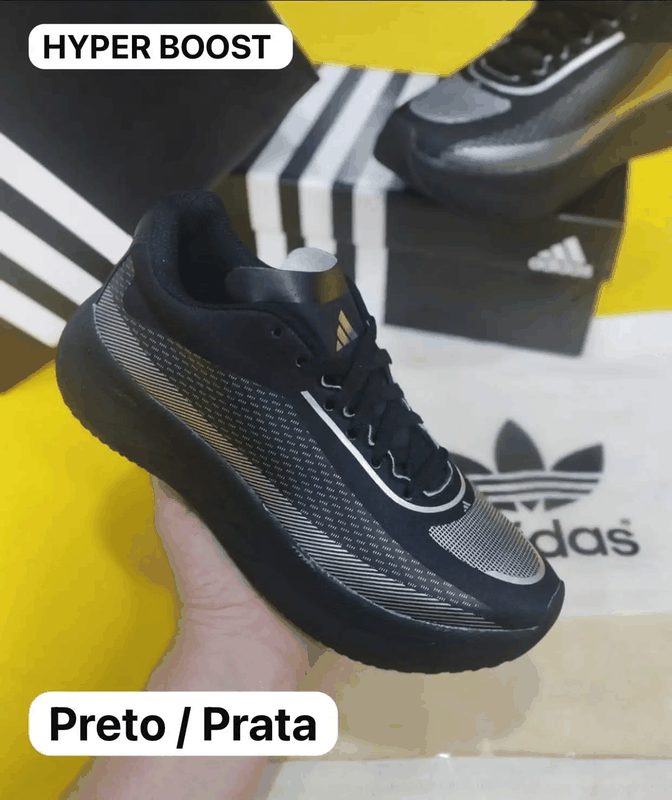 ADIDAS HYPER BOOST - PRETO/PRATA