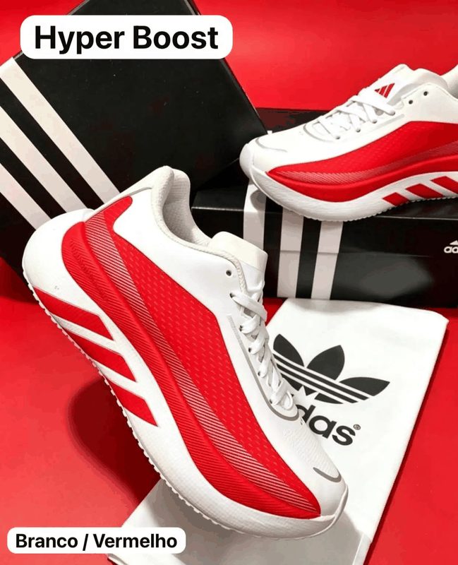 ADIDAS HYPER BOOST - BCO/VERMELHO