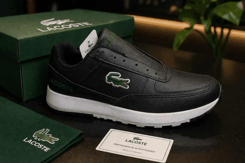 LACOSTE CASUAL PREMIUM - PRETO/BRANCO