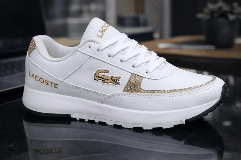 LACOSTE CASUAL PREMIUM - BRANCO/OURO