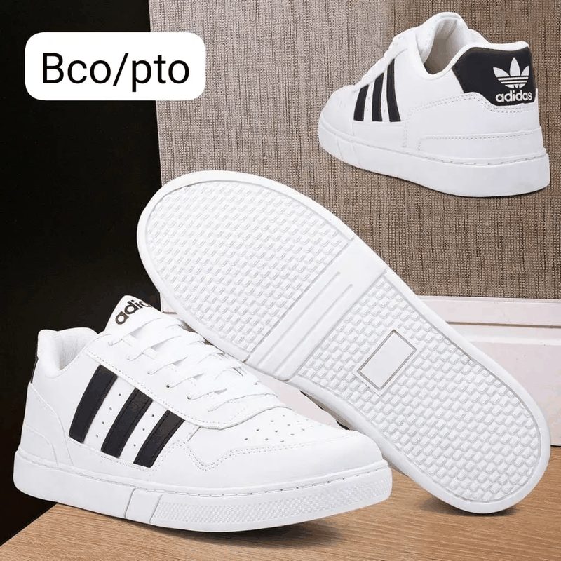 ADIDAS CASUAL PREMIUM - BRANCO/PRETO