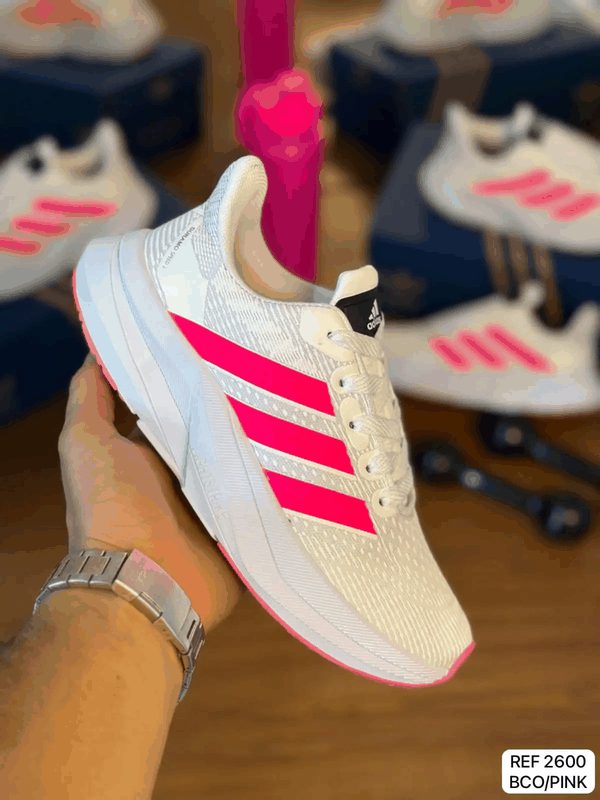 ADIDAS DURAMO SPEED 2 - BRANCO/BRANCO/ROSA PINK