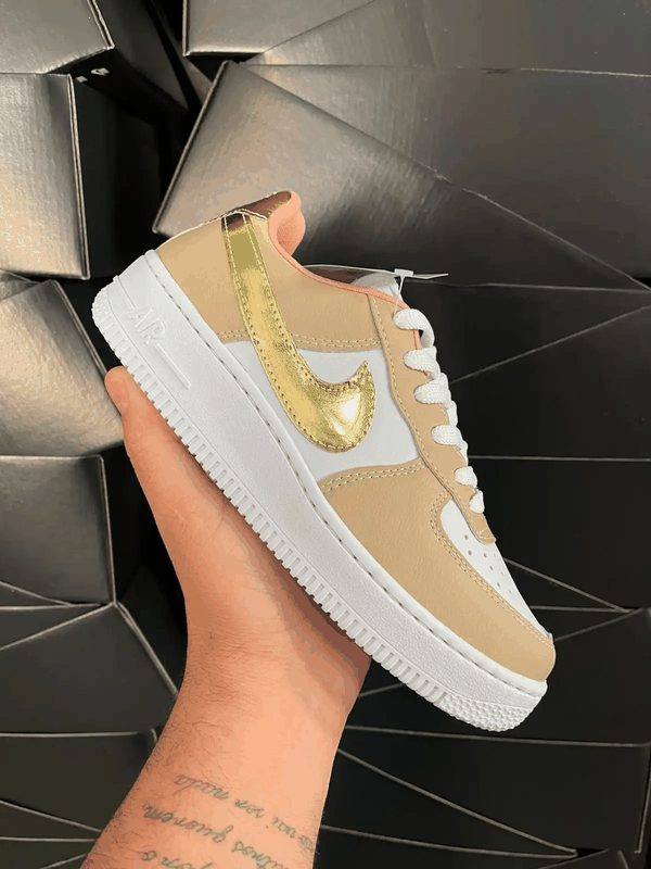 AIR FORCE PREMIUM - BRANCO/NUDE/OURO