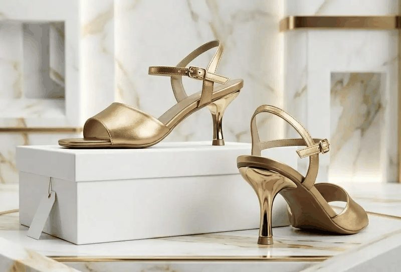 SANDÁLIA SALTO NATÁLIA - DOURADO/DOURADO