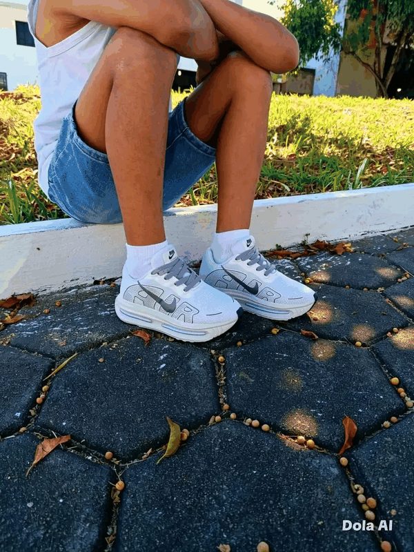 NIKE AIR INFANTIL - BRANCO/GRAFITE