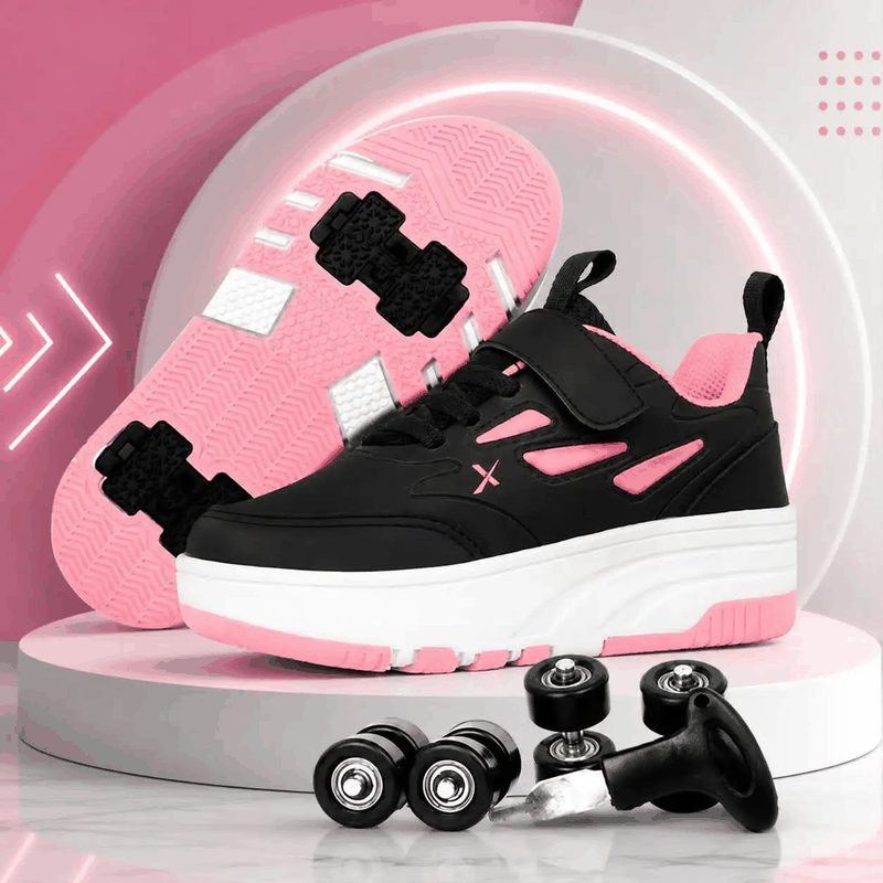 TÊNIS SKATE INFANTIL - PTO/BCO/PINK