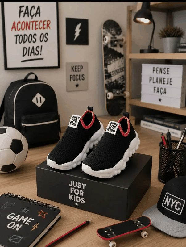 JUST FOR KIDS - PRETO/ROSA/BCO