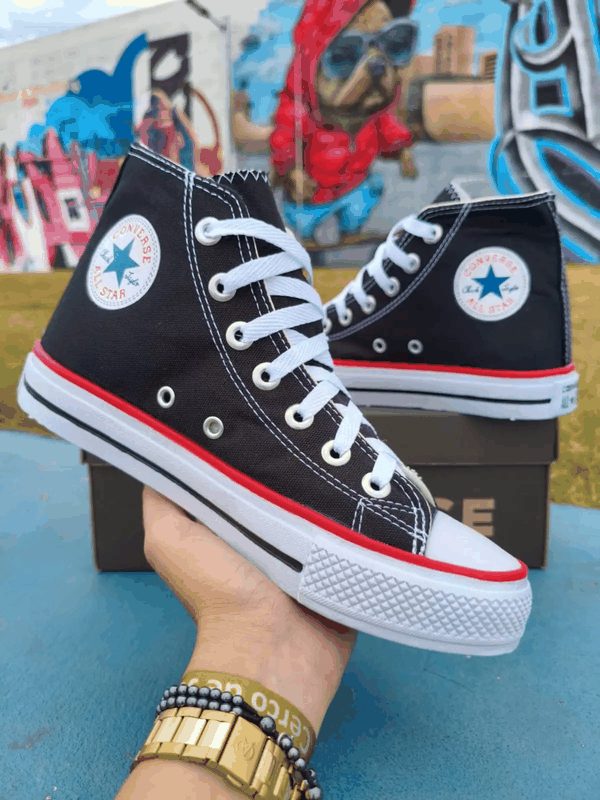 ALL STAR BOTINHA - PTO/BCO/VERMELHO